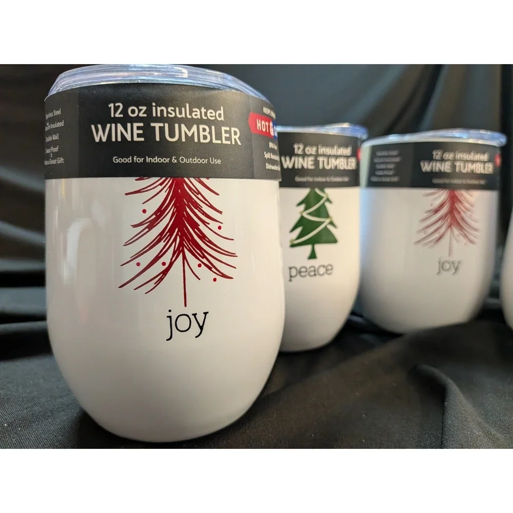 Set Of 4 12oz Stainless Steel Wine Tumbler Rose Quartz Gloss Cambridge